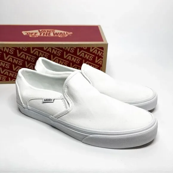 Vans Classic NEW WITH TAGS! Slip-On White Canvas Shoes - Women’s Size 11 - Picture 2 of 6